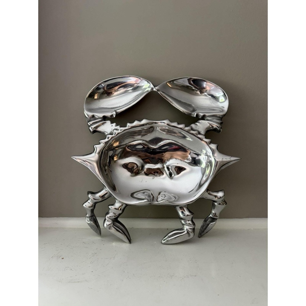 Vintage Wilton Armetale Crab Tray Bowl Catchall Dish Coastal Nautical Decor